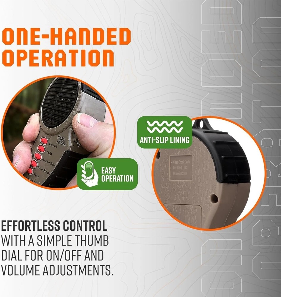 Ergo Call, Handheld Electronic Hunting Call, Compact Design, 5 Authentic Call...