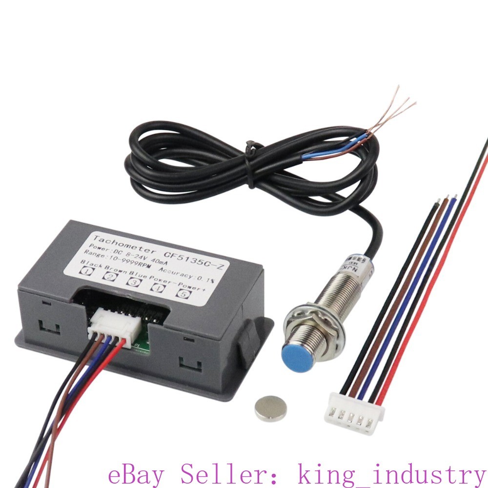 High Precision Digital Tachometer with Hall Sensor for Motor Speed Testing