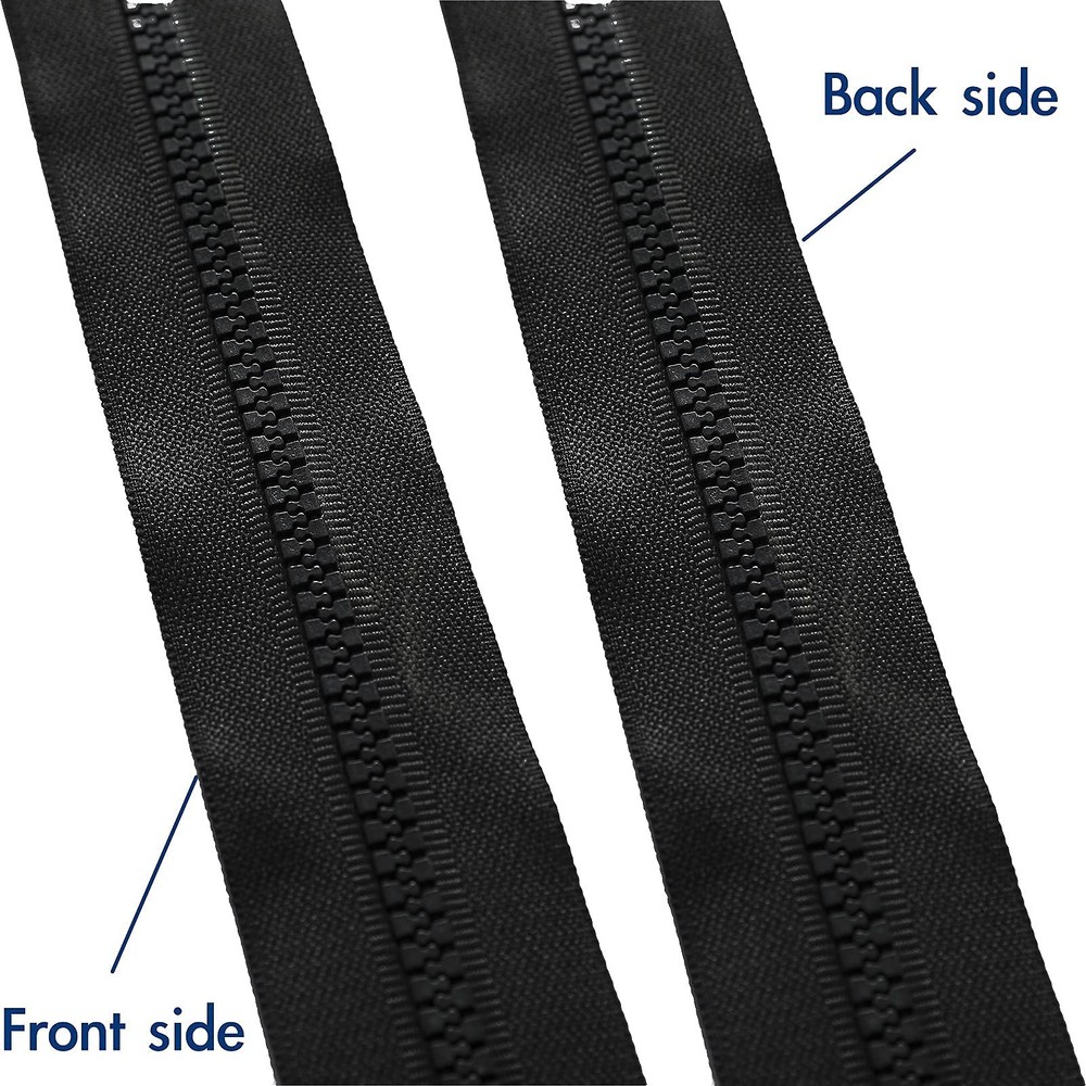 #5 41 Inch Separating Jacket Zippers 2 PCS Black Molded Plastic Bulk DIY
