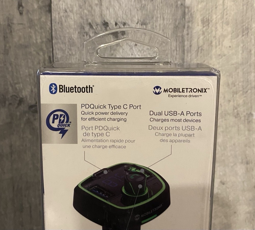 Mobiletronix Wireless FM Transmitter & Car Phone Charger Bluetooth ~ Brand New