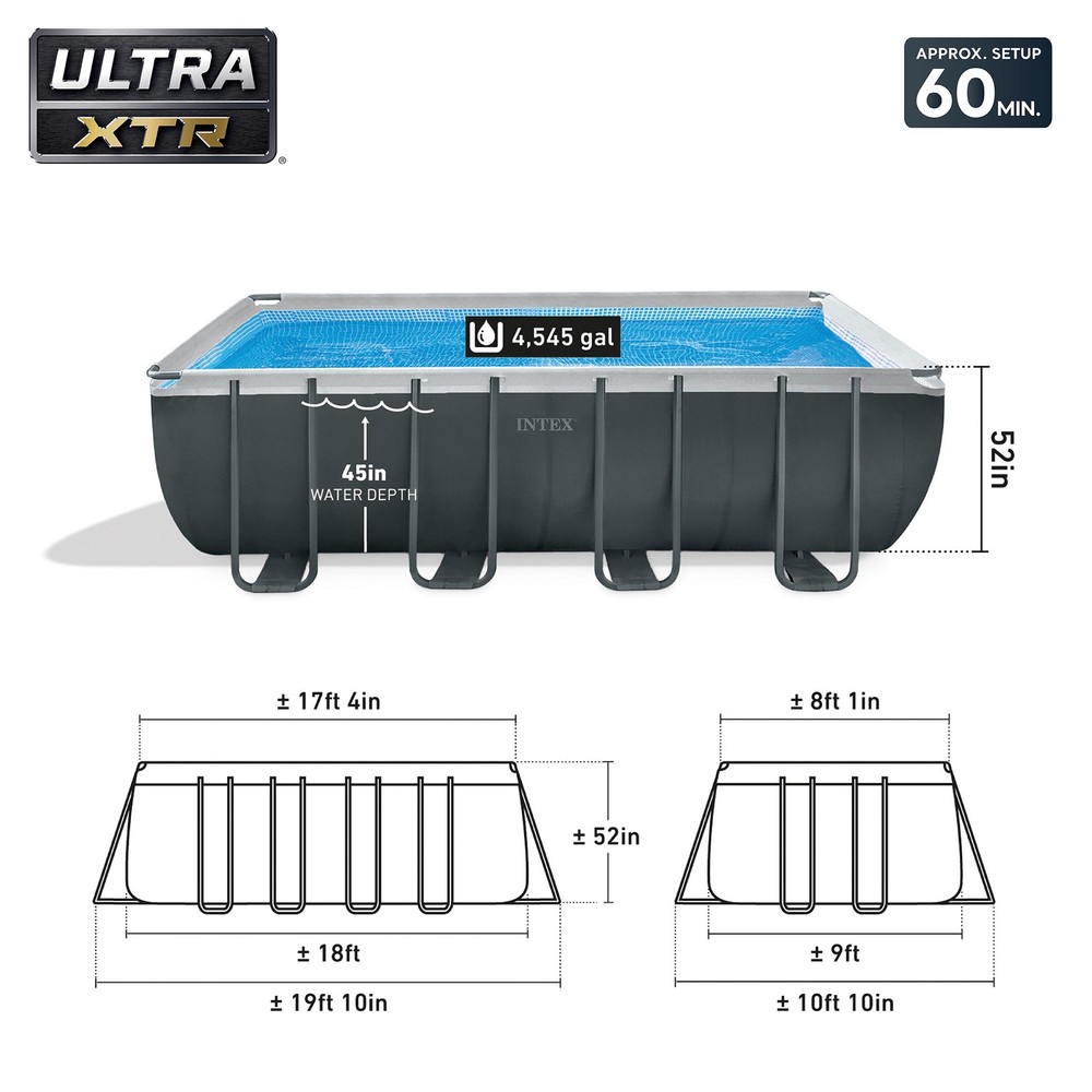 Intex 18ft x 9ft x 52in Ultra XTR Pool (2 Pack), Cooler (2 Pack), Float (4 Pack)
