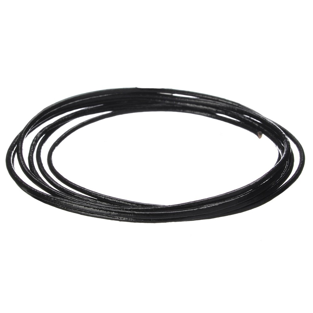 Round Leather Lace 2mmX25yd Spool Black