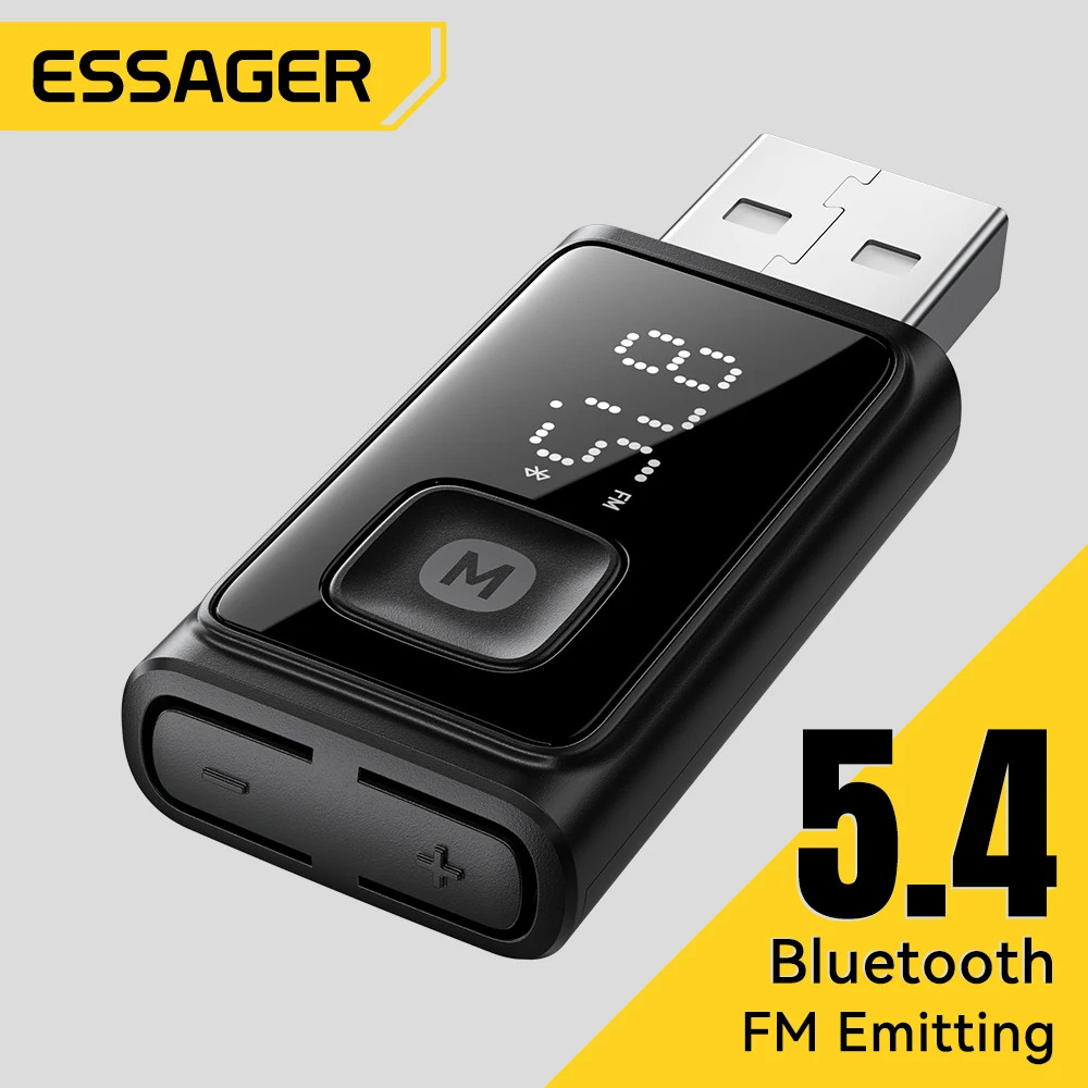 Essager Wireless Bluetooth 5.4 Car Adapter FM Transmitter Hands-Free For Cars