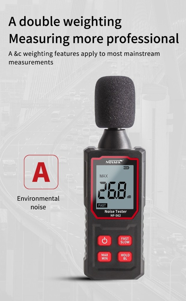 Digital Decibel Meter Noise Detector Sound Level Meter Tester Backlit LCD Screen