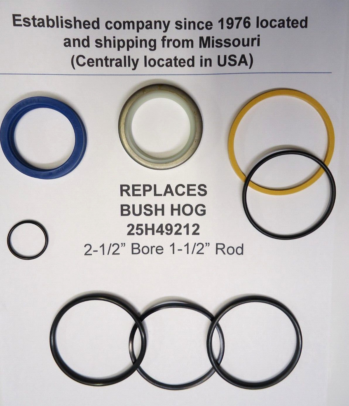 25H49212 Bush Hog replacement seal kit (2-1/2" bore with 1-1/2" Rod) cylinder