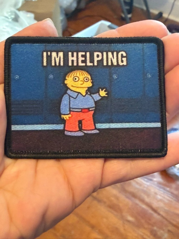 IM HELPING meme  patch ralph sublimation patch hook backing