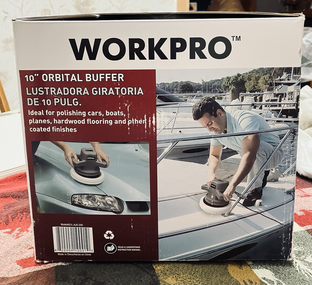 Workpro 10" Orbital Buffer Model Q1L-AJ6-240, USED, Incomplete Bonnet Set