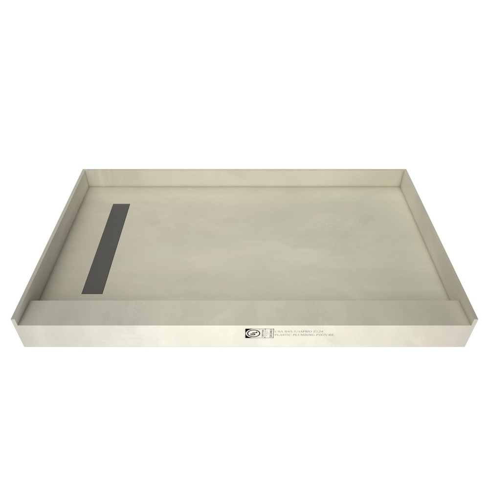 Tile Redi RT4860L-PVC3 Redi Trench 48" x 60" Rectangular Shower - Nickel