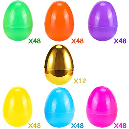 288 Easter Eggs -2.36" Bright Colors Plastic Easter Eggs Empty Include 300 Pcs