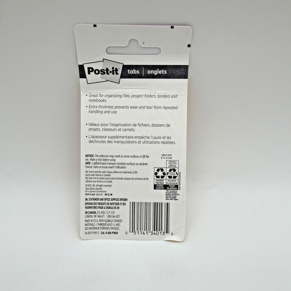 3M Post it Tabs Assorted Colors 24 Pack Writable File Organizers 1 Pack