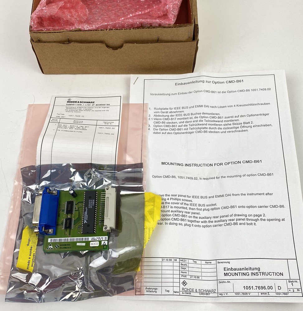 Rohde & Schwarz  Option CMD-B61 RF Communications Test Set