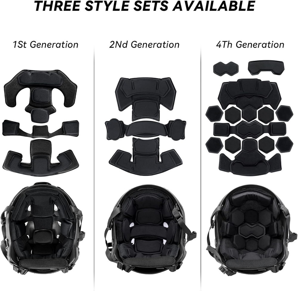 Tactical Helmet Pads - Universal Replacement Internal Memory Foam Pad Inserts...