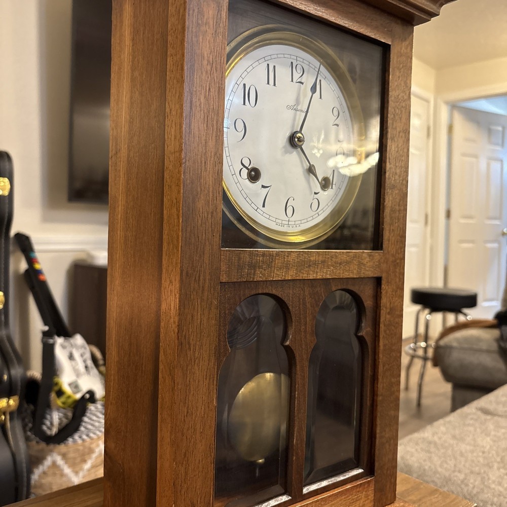 Ansonia BEVELED GLASS Wall Clock/Parlor Clock