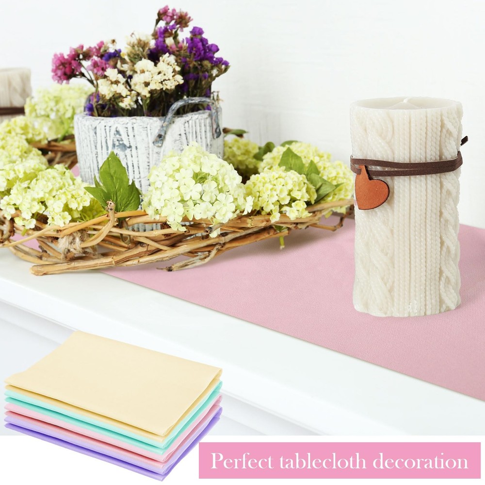 4 Pcs Easter Spring Pastel Table Runner Macaron Assorted Color Seasonal Table...