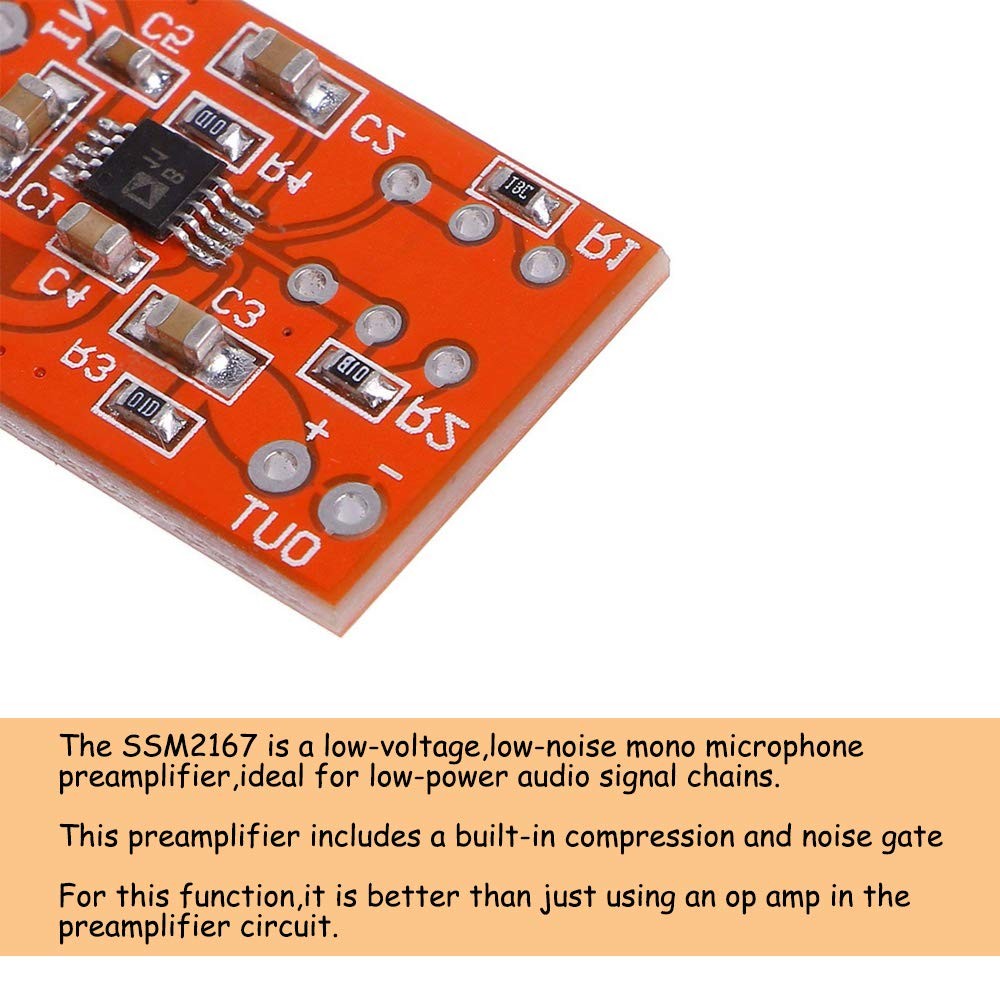 KOOBOOK 2Pcs SSM2167 Microphone Preamplifier Board Preamp COMP Compression Modul