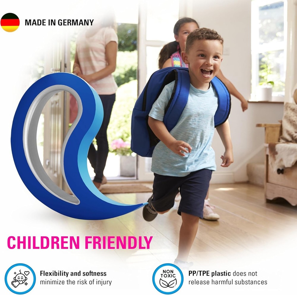 4 Pack White Door and Window Stopper Multi-Functional Wedge Convenient Hook