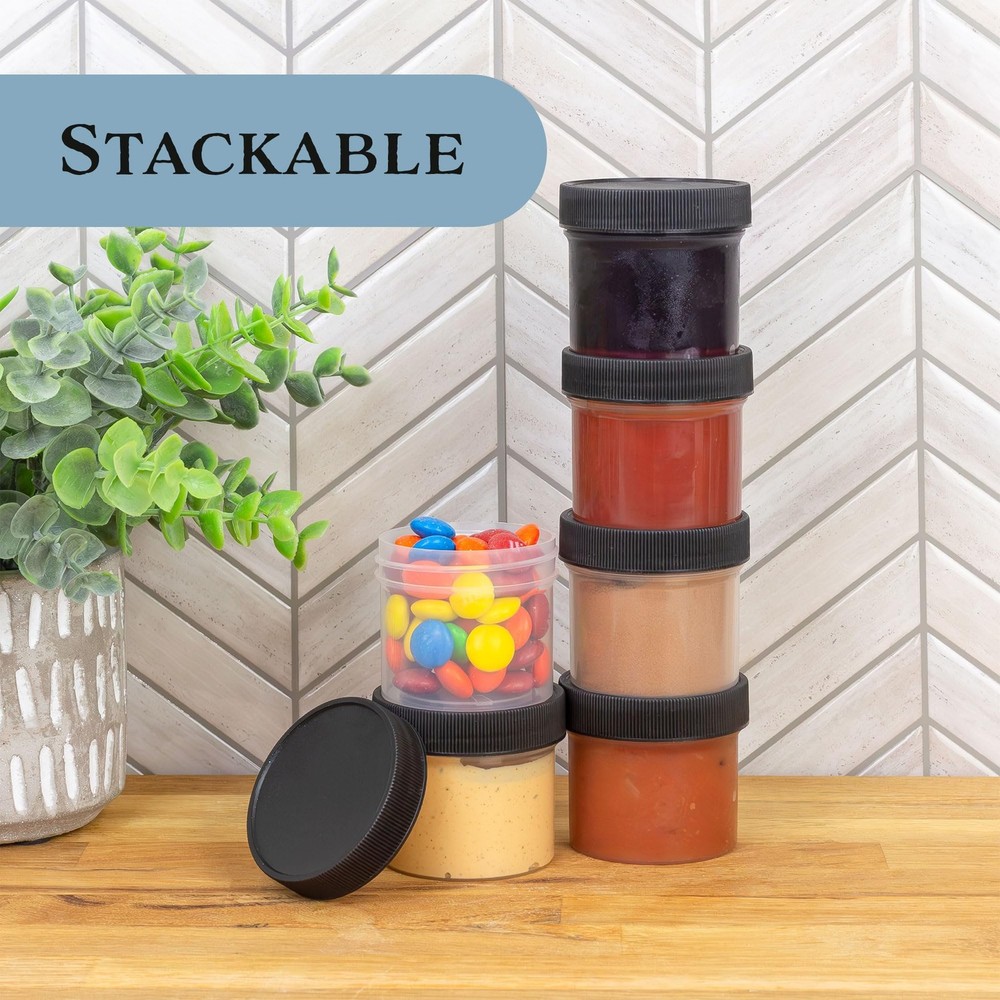 Cornucopia Brands Salad Dressing Condiment Clear w/ Black Lids (2oz)