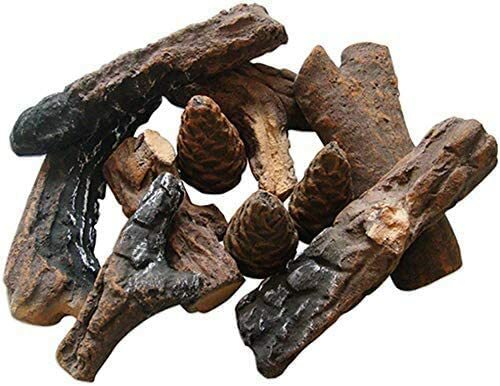 10 Pieces Ceramic Wood Gas Log Set Fireplace Imitation Wood Propane Firepit Logs
