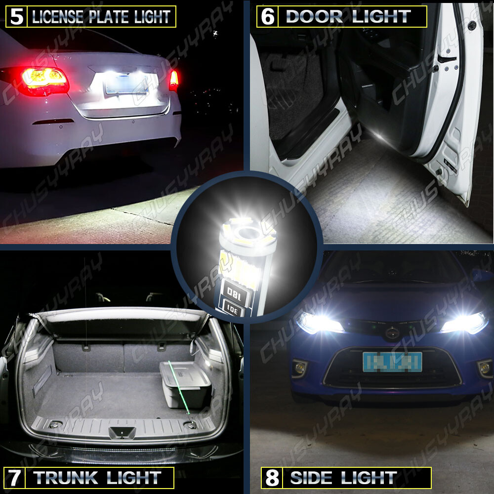 5 Super Bright mini LED T10 Wedge Base Replacement light Low Voltage Bulbs 12v