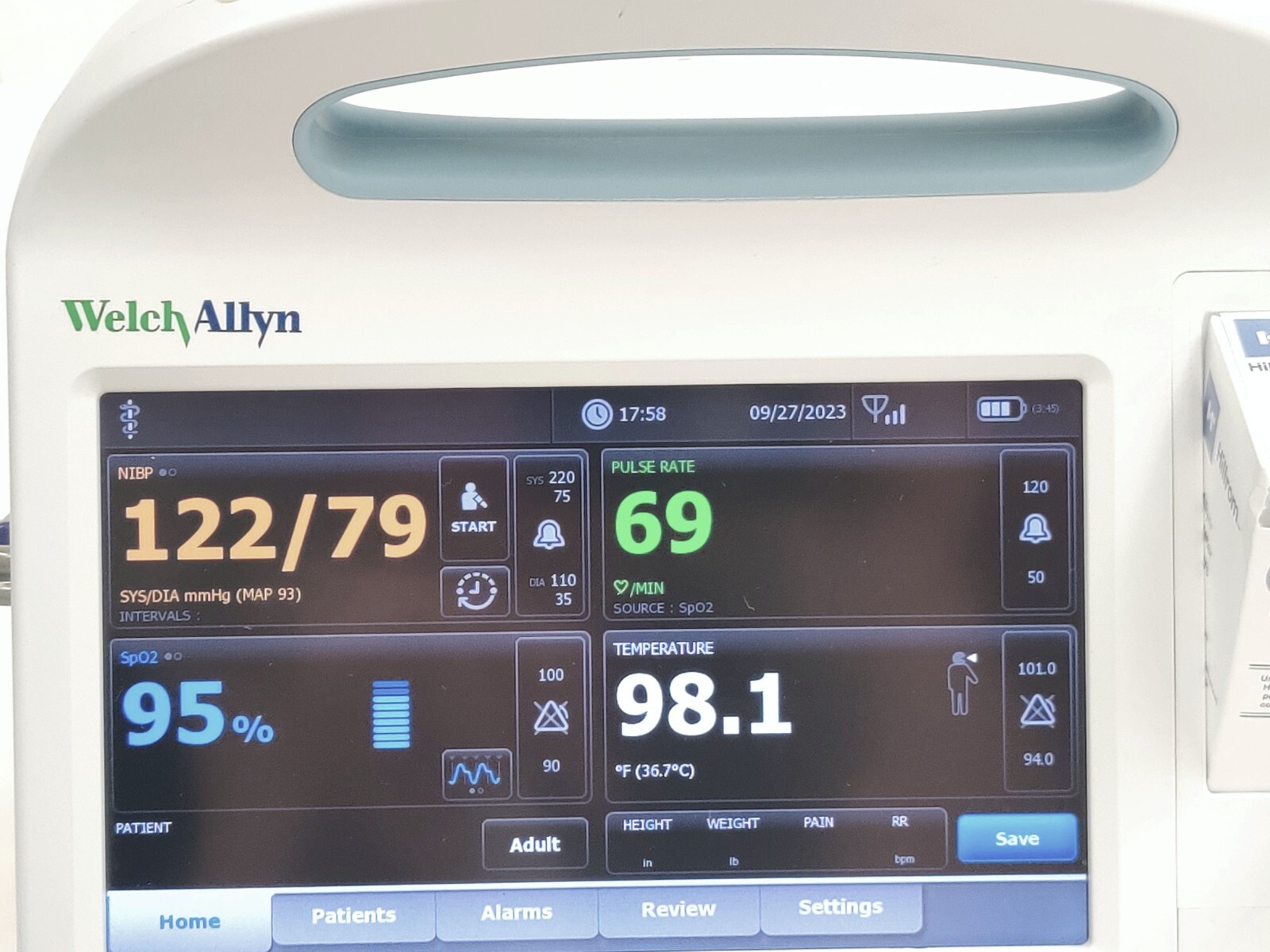 Welch Allyn Connex Vital Sign Monitor 6000 WIFI EMR Conn 65NTXX with Accessories