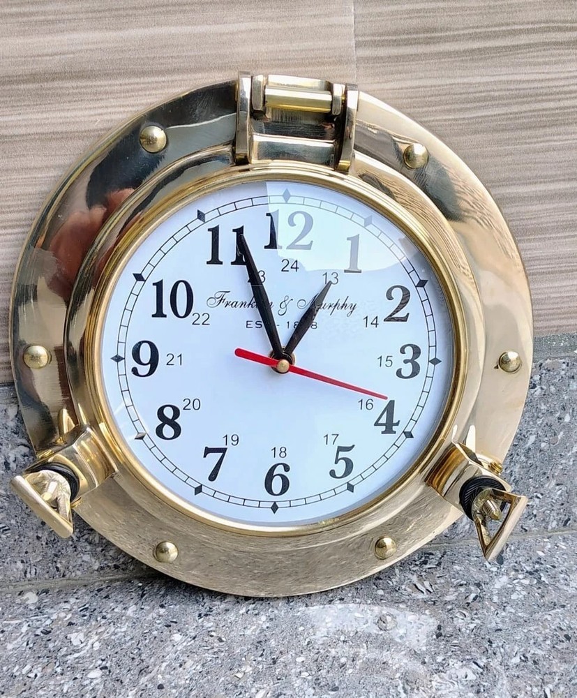 Nautical Porthole Clock Solid Brass Ships Maritime Clock Beautiful Gift