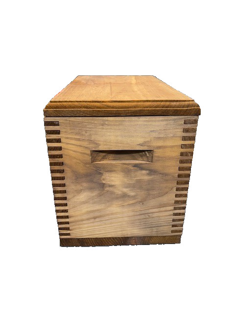 Heavy-Duty Solid Pine Wood Ammo Box with Notched Finger Joints Secure Latch