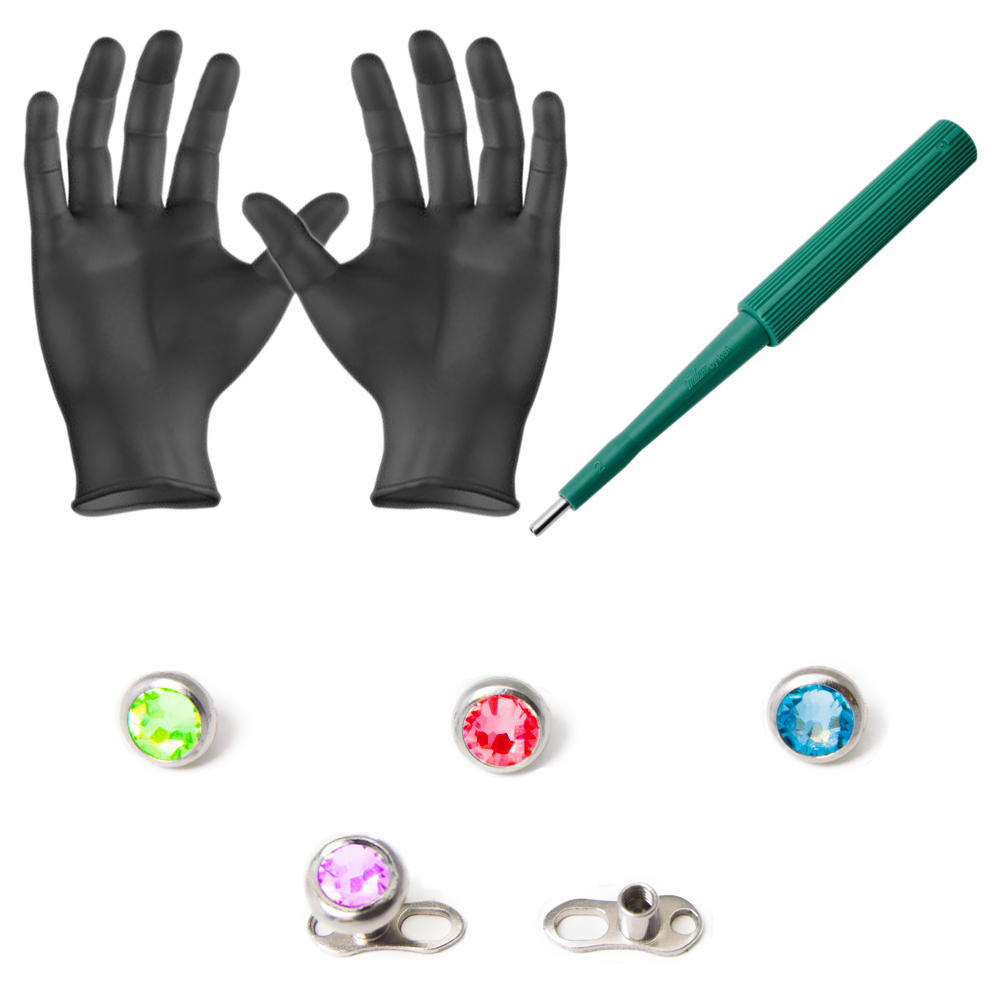 LionGothic Dermal Piercing Kit 8 Pieces