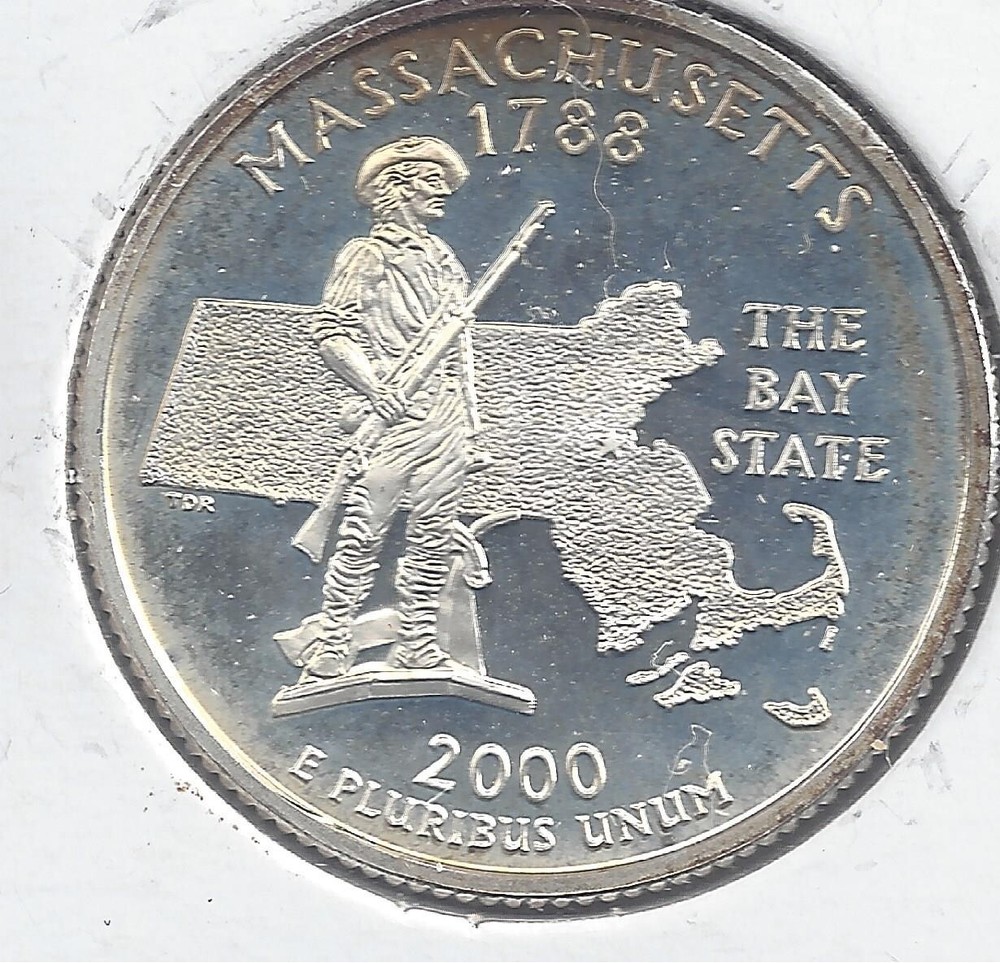 2000 S Silver MASSACHUSETTS Proof Quarter - 90% Silver