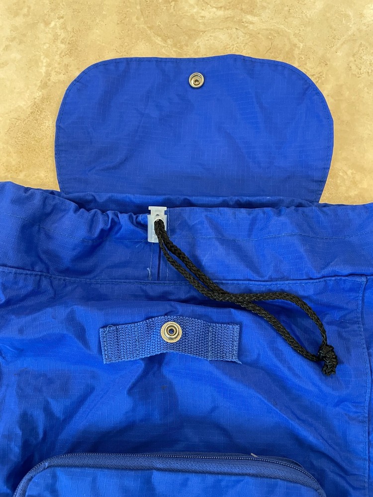 Blue Foldable Convertible Backpack/Pouch in One