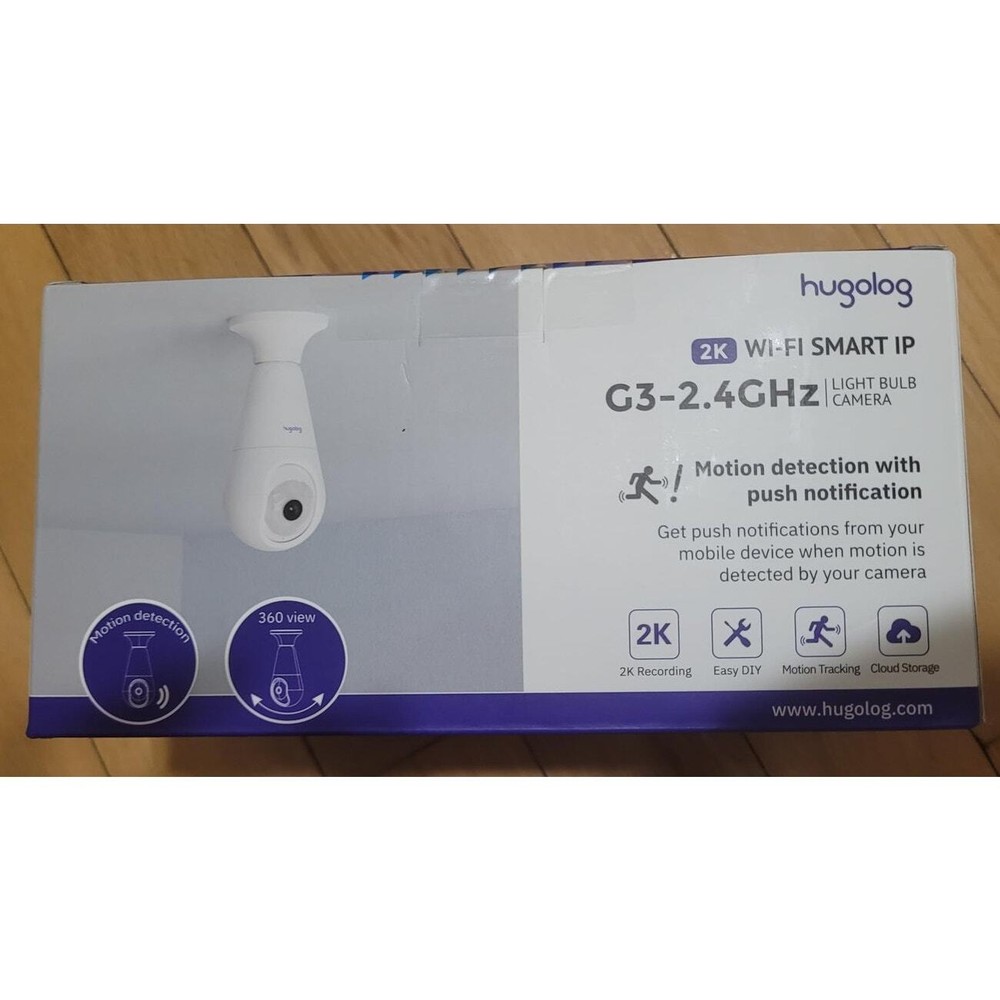 2K Wireless Light Bulb Security Cameras with Motion Detection & Night Vision