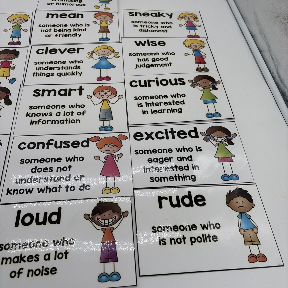 16 Descriptive Laminated Cards For Teachers/classrooms