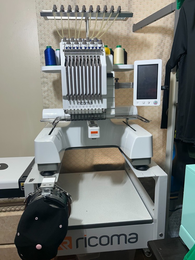 White Ricoma 1010 Embroidery Machine