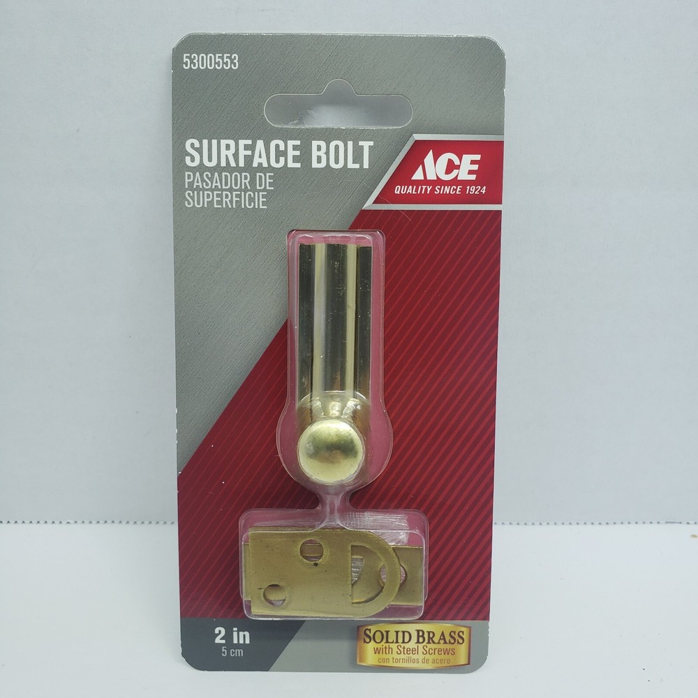 ACE Surface Bolt Solid Brass  2" #5300553