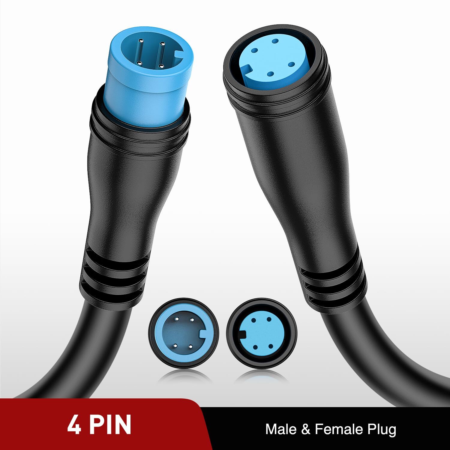 Nilight 2 Pack 5FT 4 Pin Extension Cable Cord for 4Pcs Car Underglow Lights