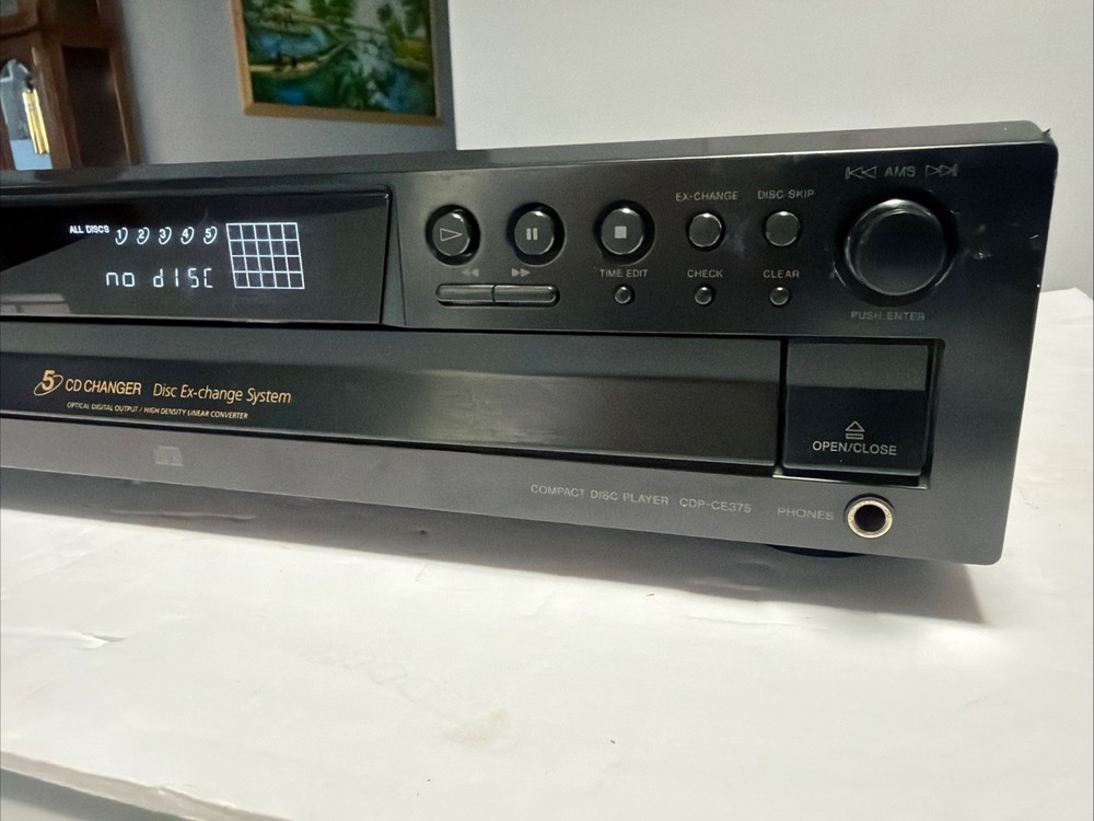 Sony 5-Disc CD Carousel Changer Exchange System CDP-CE375 Player with Remote