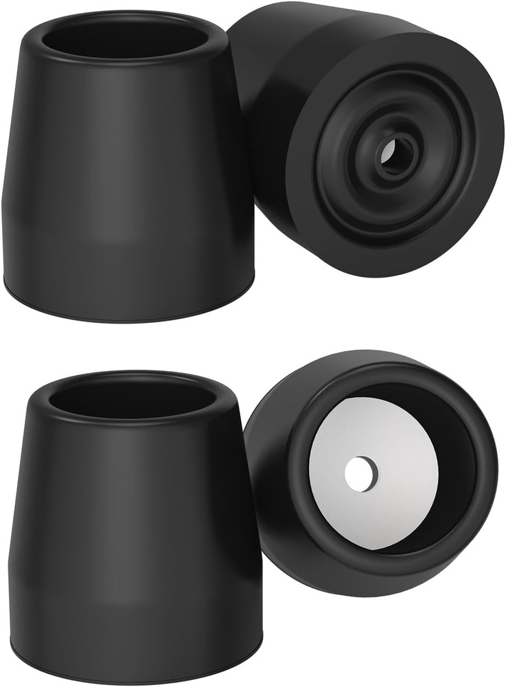 Walker Tips (4-Pack), 1 1/8'' Heavy Duty Rubber Replacement Tips for Walker, Com