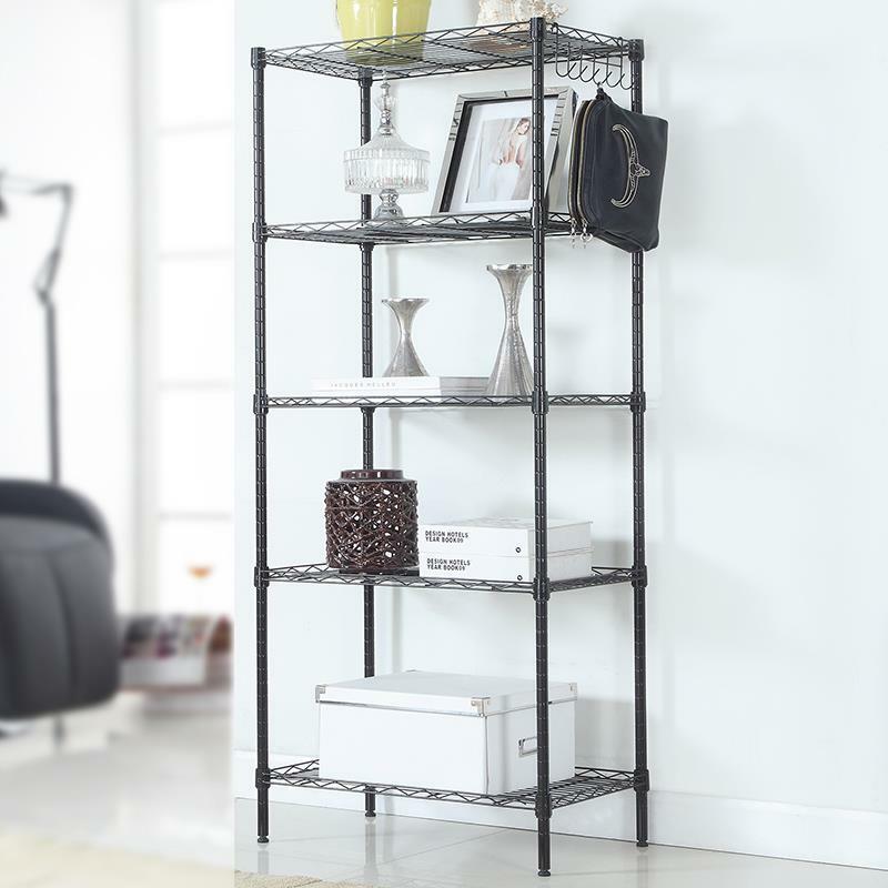 5 Tier Assembled Standing Steel Storage Rack Shelves Adjustable Heavy Duty