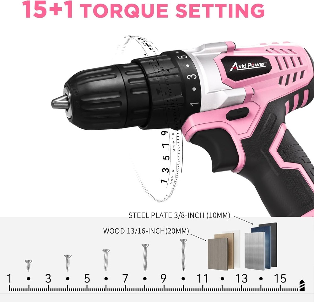 Beginner-Friendly 20V Cordless Drill with Variable Speed & 22 Accessories