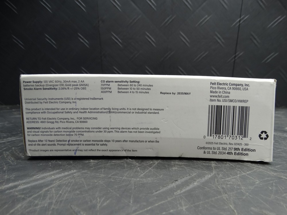 Universal Security Instruments Smoke & Carbon Monoxide Detector