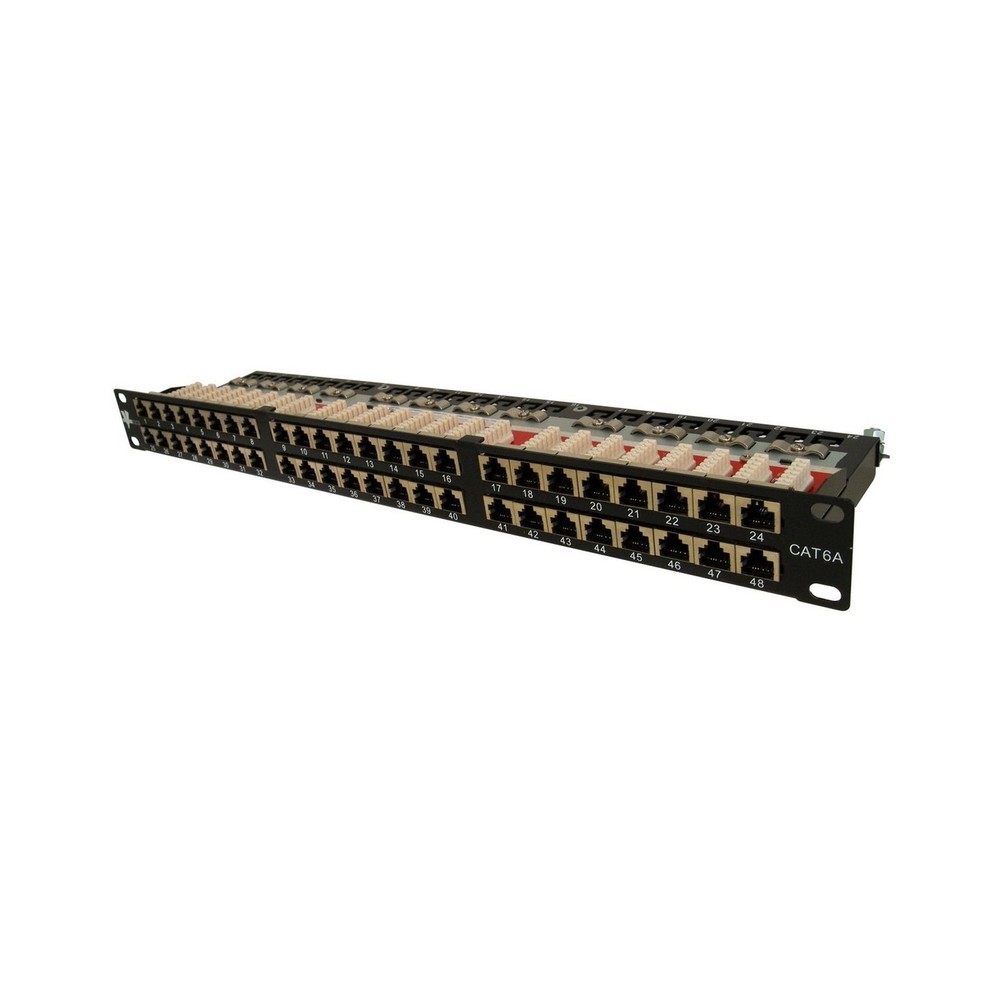 Vertical Cable Cat6A 48 Port Shielded Krone Type 19" Horizontal Rackmount 1U ...