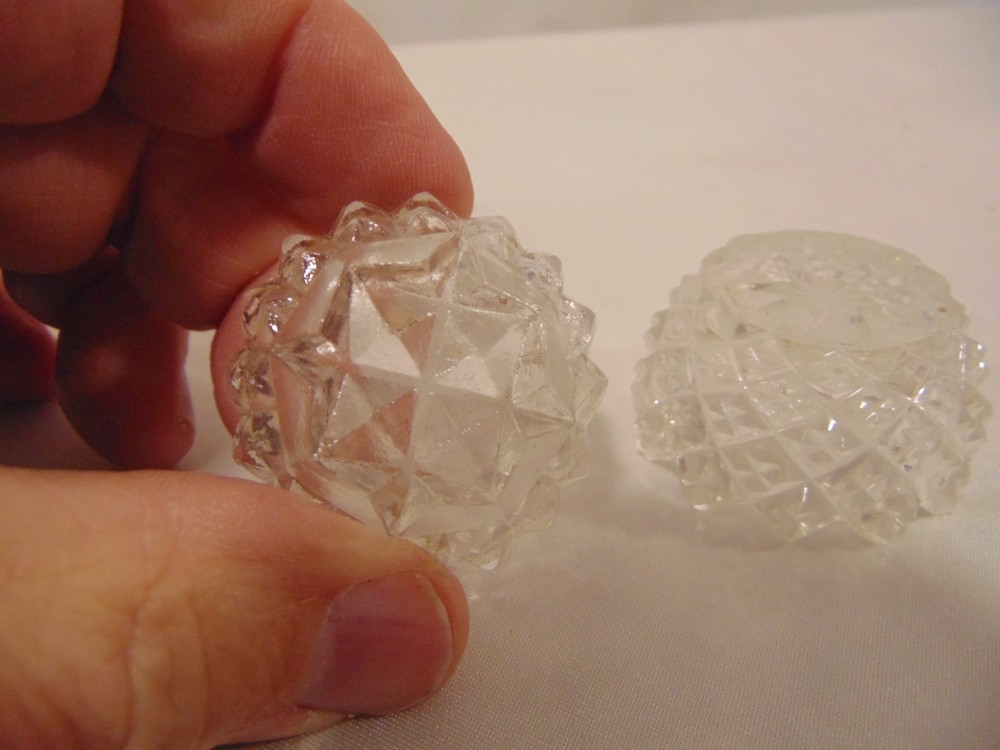 Two Different Patterns-Clear Depression Glass Individual Salt Cellars