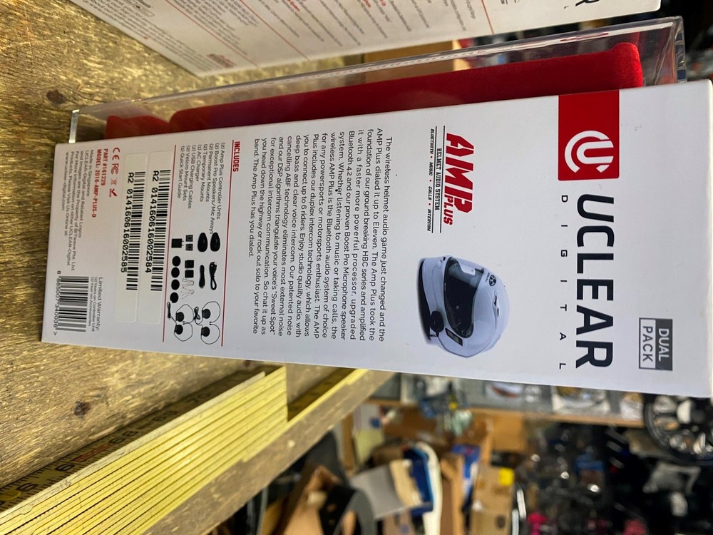 Uclear AMP Bluetooth Helmet Audio System Motorcycle Dual Headset Boost Speaker