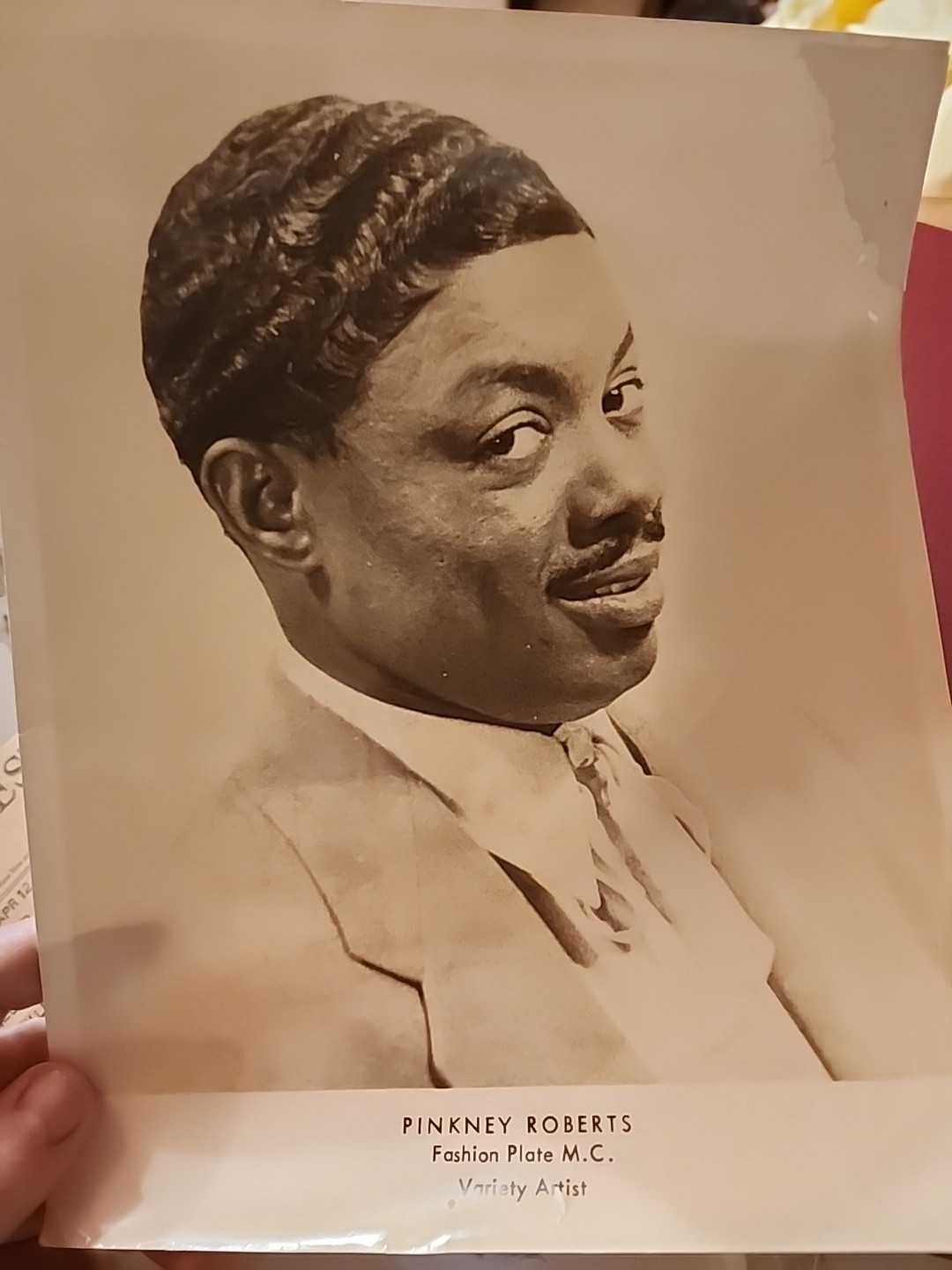 1960 PINKNEY ROBERTS FASHION PLATE EMCEE HANDBILL PRESS PHOTOS TELEGRAM VINTAGE