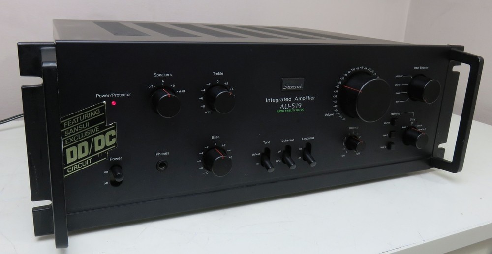 SANSUI AU-519 INTEGRATED AMPLIFIER ( AMP ) FULLY SERVICED RECAPPED + RACK HANDLE