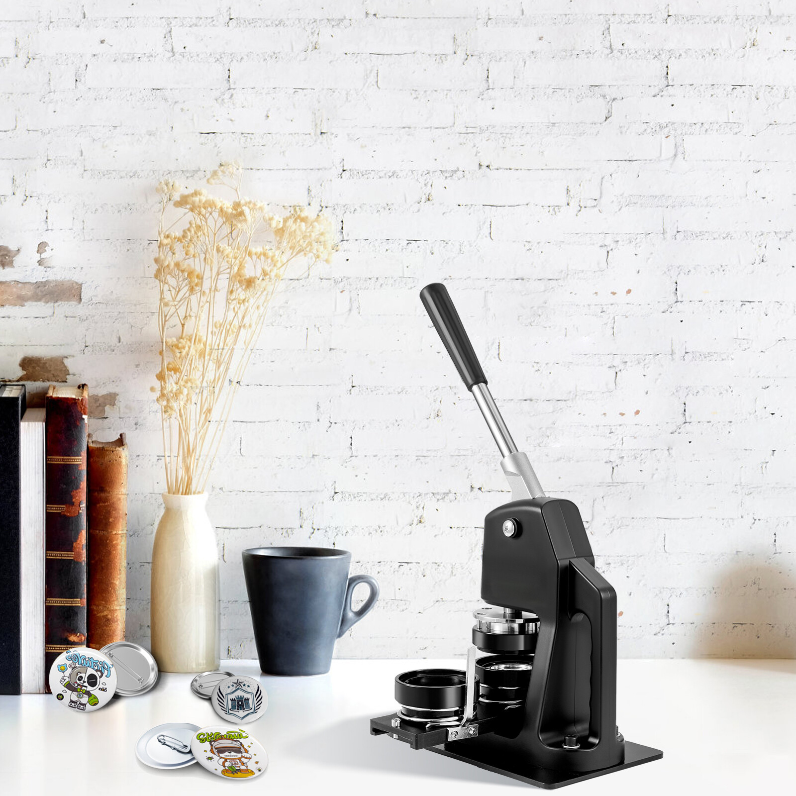 Button Maker Machine Badge Pin Machine 1"+2.25" 500 Free Parts Press Kits