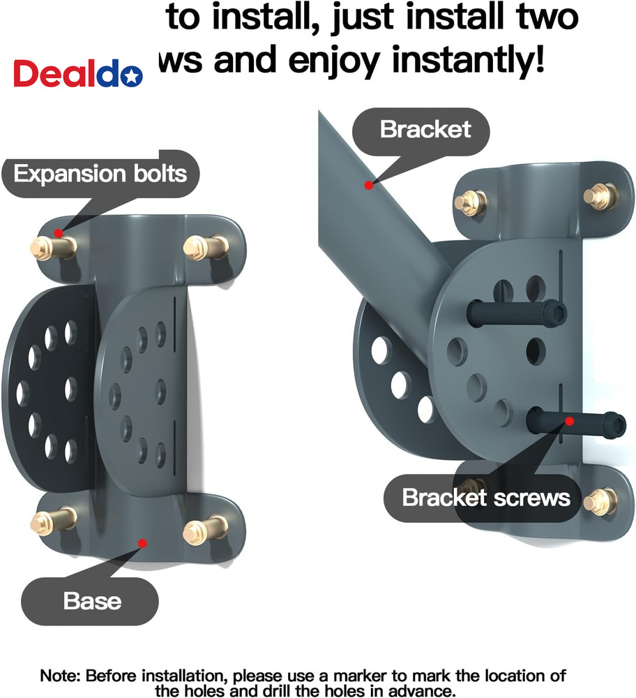 Adjustable Short Wall Mount Kit for Starlink Gen 2, Compatible with Starlink V2,