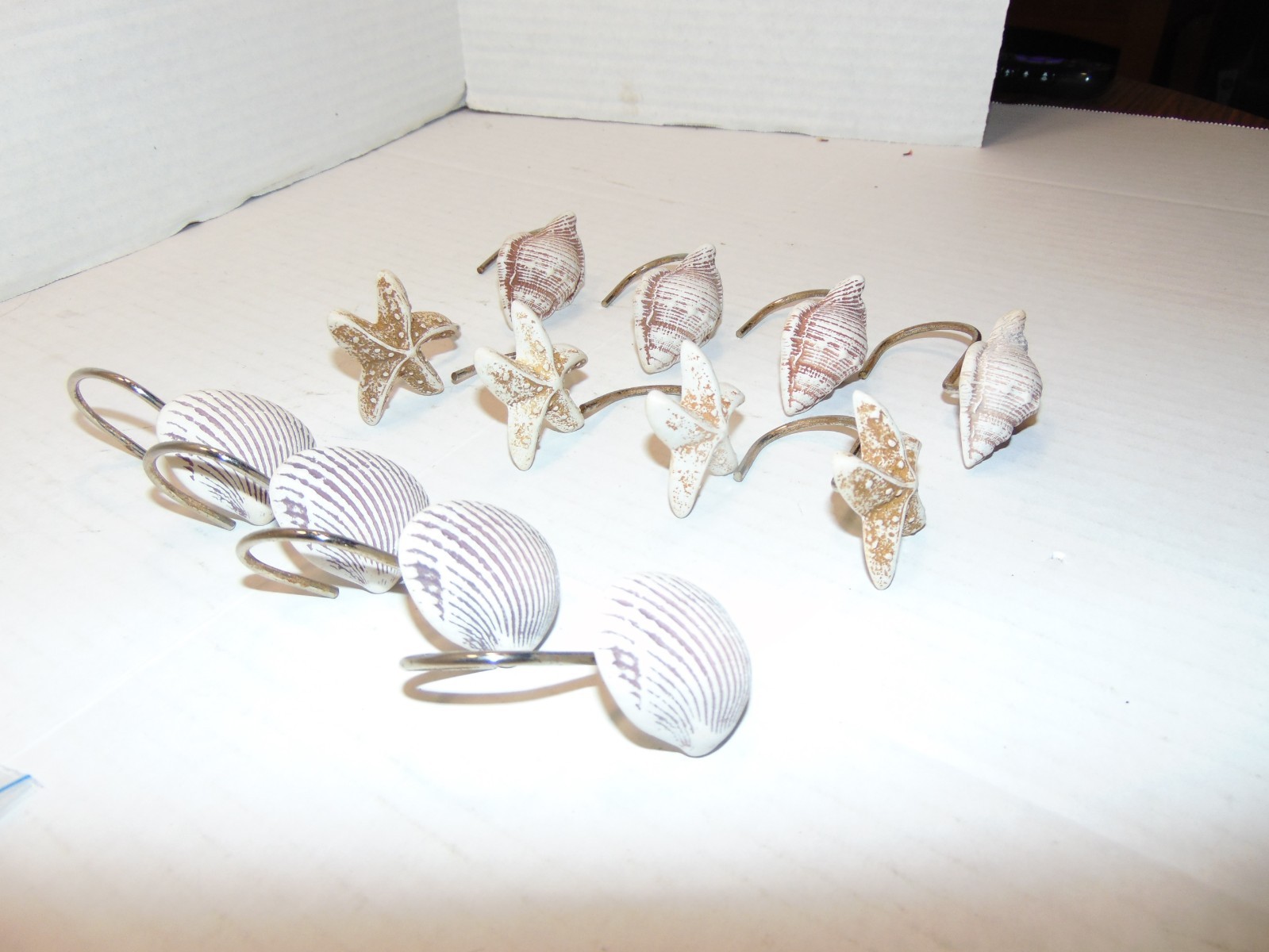 Set of 12 Seashell Shower Curtain Hooks – Decorative Rustproof Rings