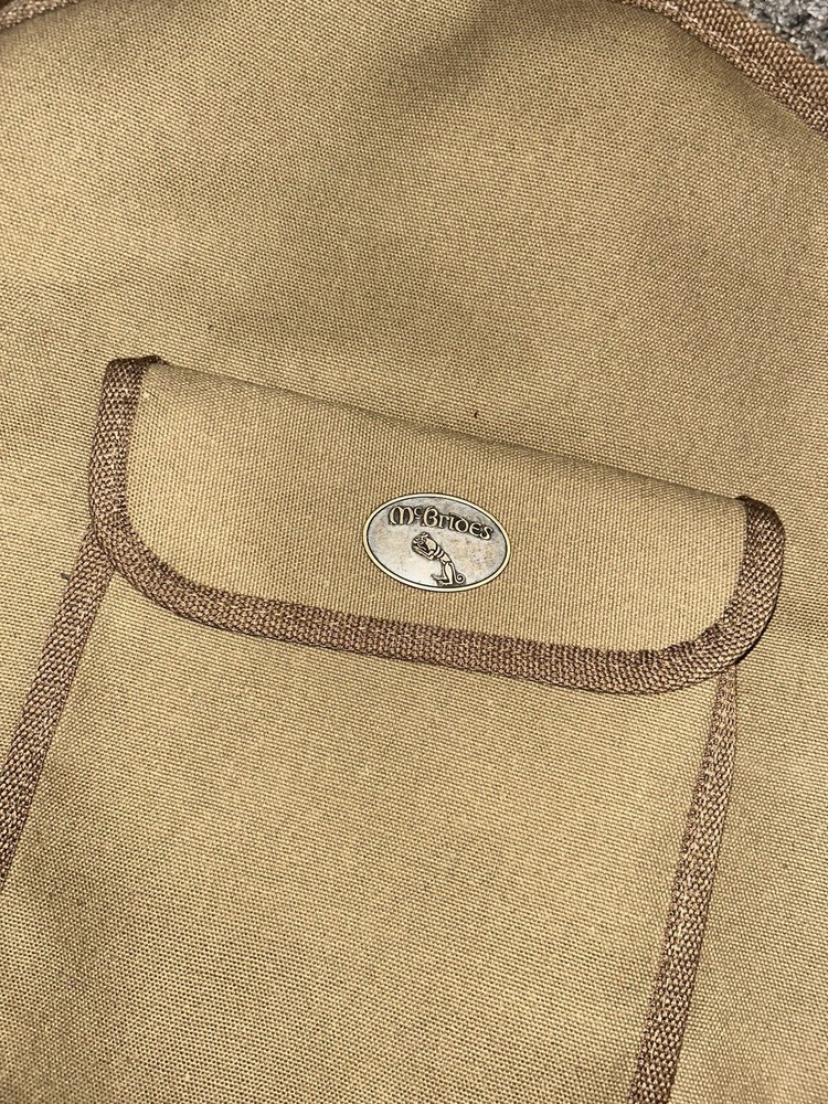 McBride Tan Fur Lined buffalo drum case with 5 mallets bundle