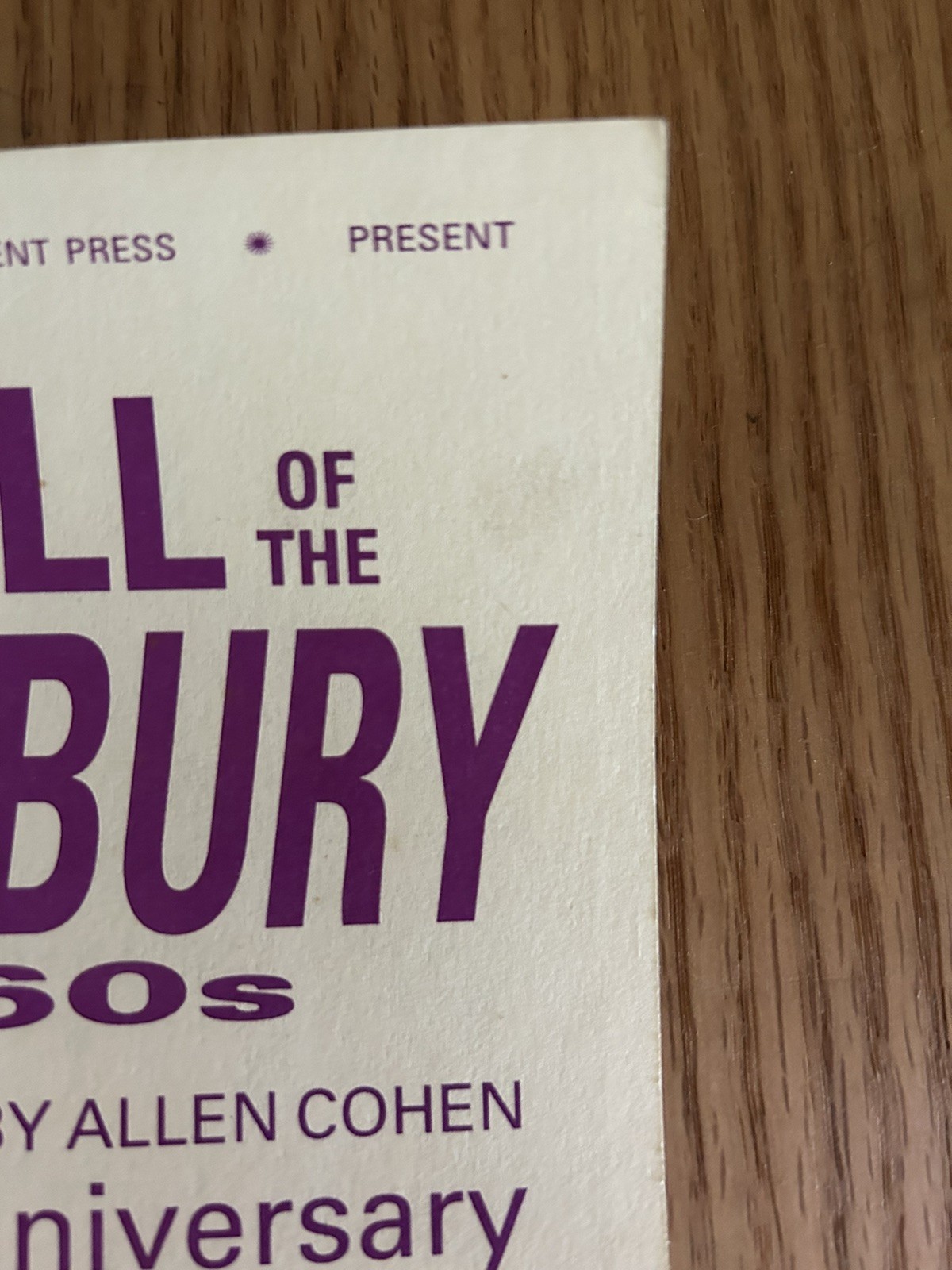 Oracle poster 1992 Haight Ashbury San Francisco Event Cohen Griffin rare Not LSD