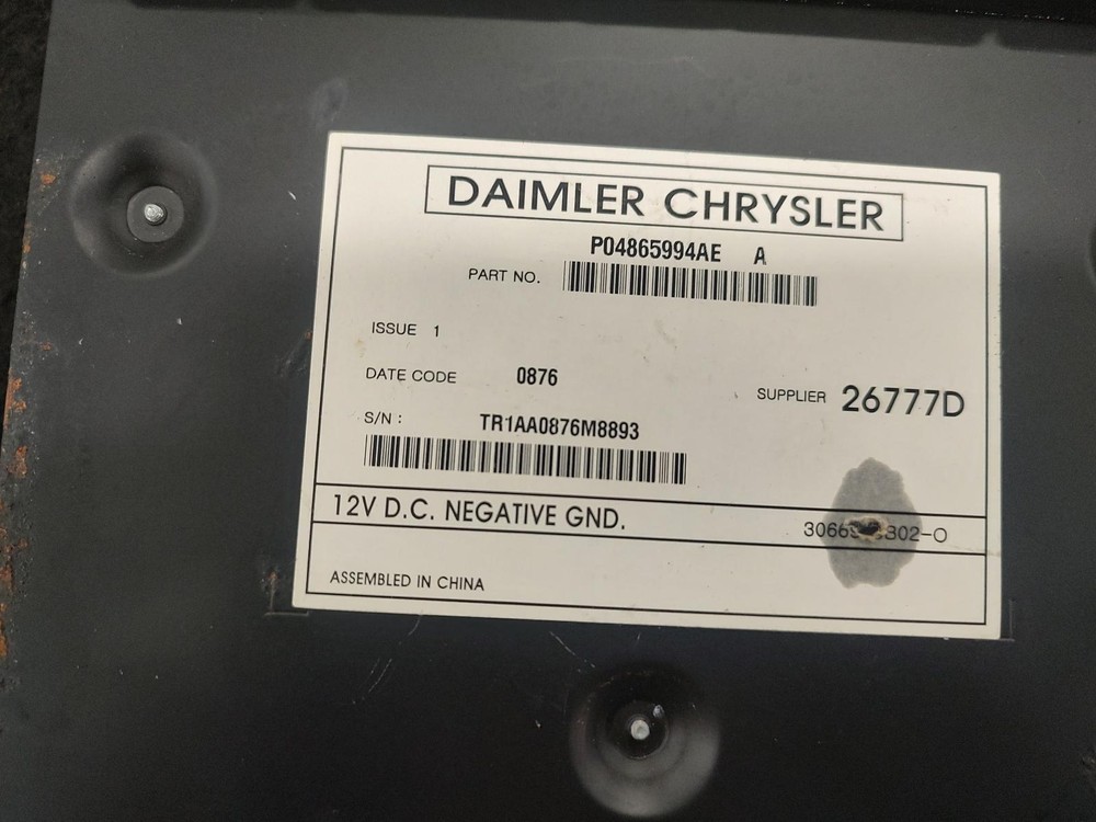 DODGE VIPER AMPLIFIER, P04865994AE 08 09 10